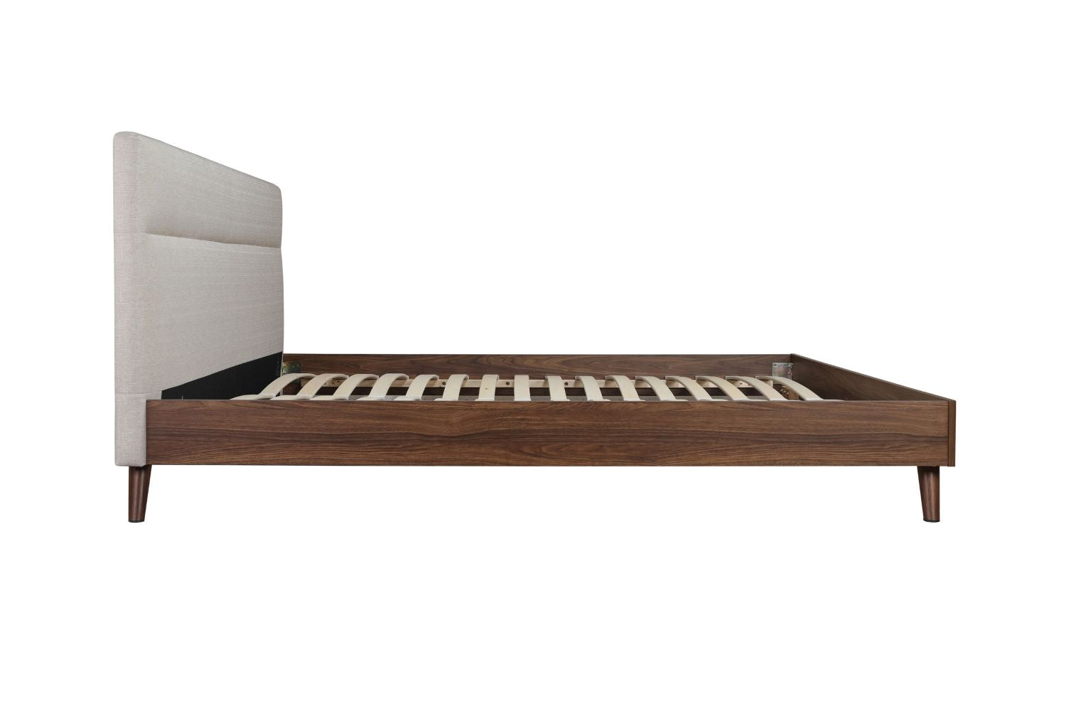 Radcliffe Walnut & Beige Upholstered Platform Bed 5897