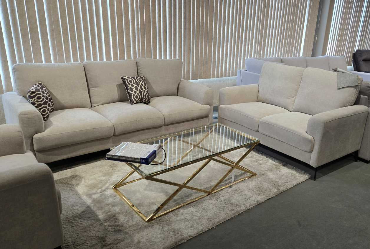Rhea Snowflake Velvet Fabric Sofa Set KM3000