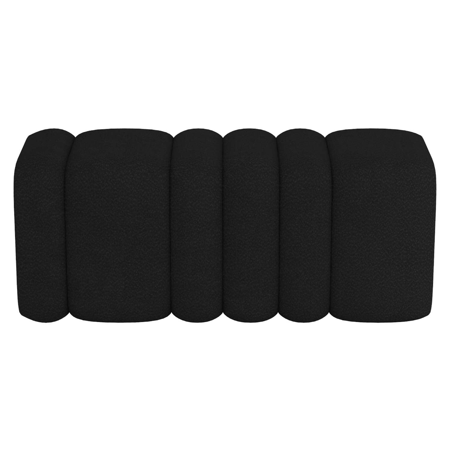 Rigel Large Ottoman Bench In Black Boucle 402-133BK