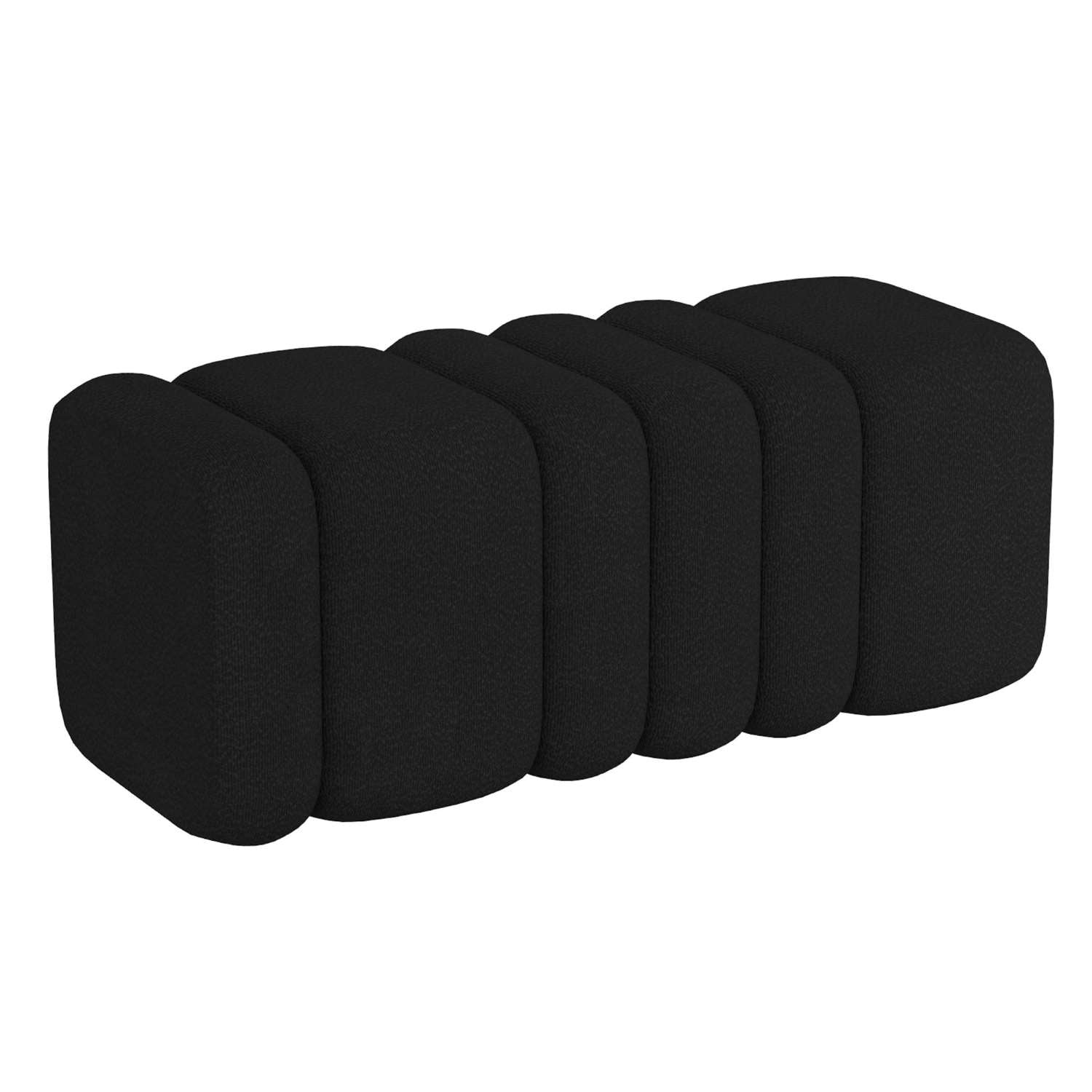 Rigel Large Ottoman Bench In Black Boucle 402-133BK