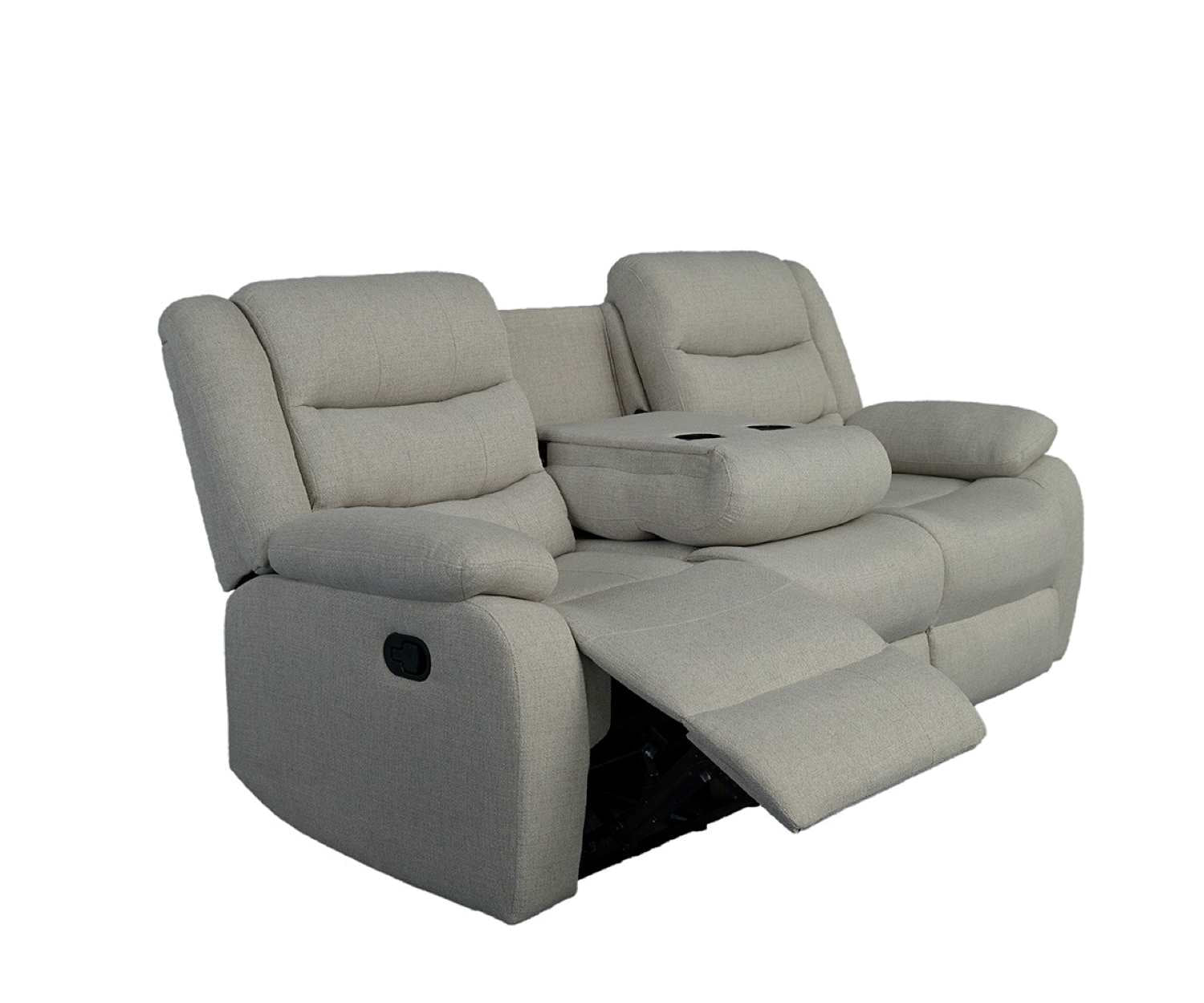 Rowan High Performance Linen Fabric Sofa With Drop Down Tray Grey KM059