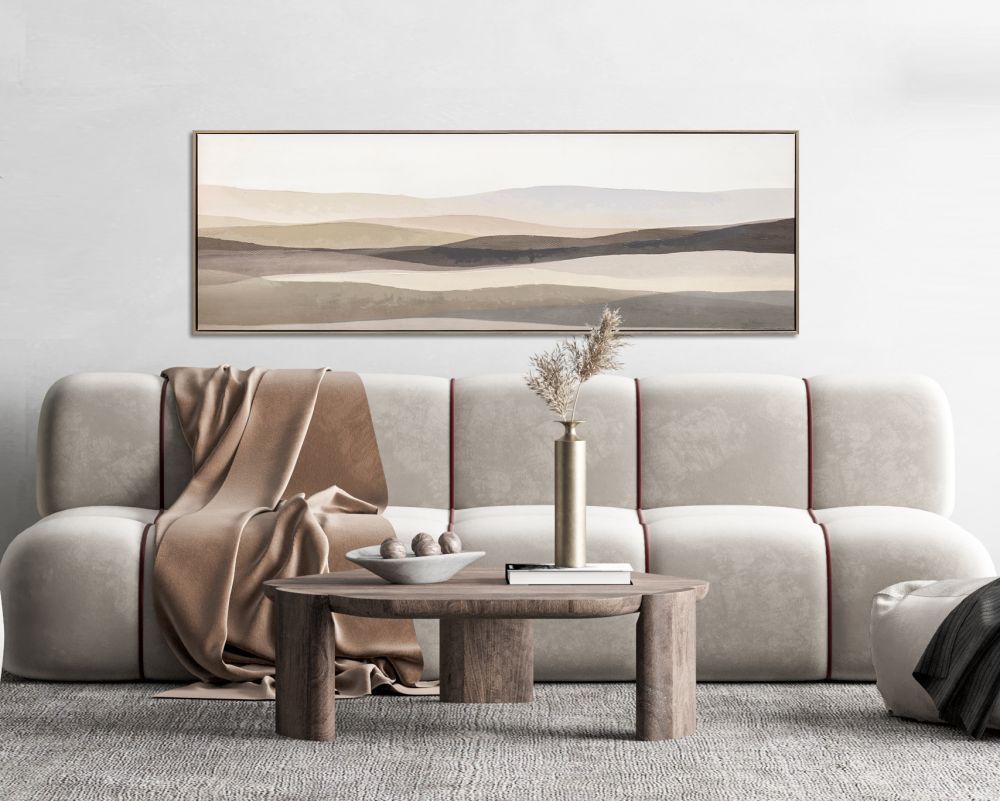 Taupe Mountains Canvas Art 20" x 59"