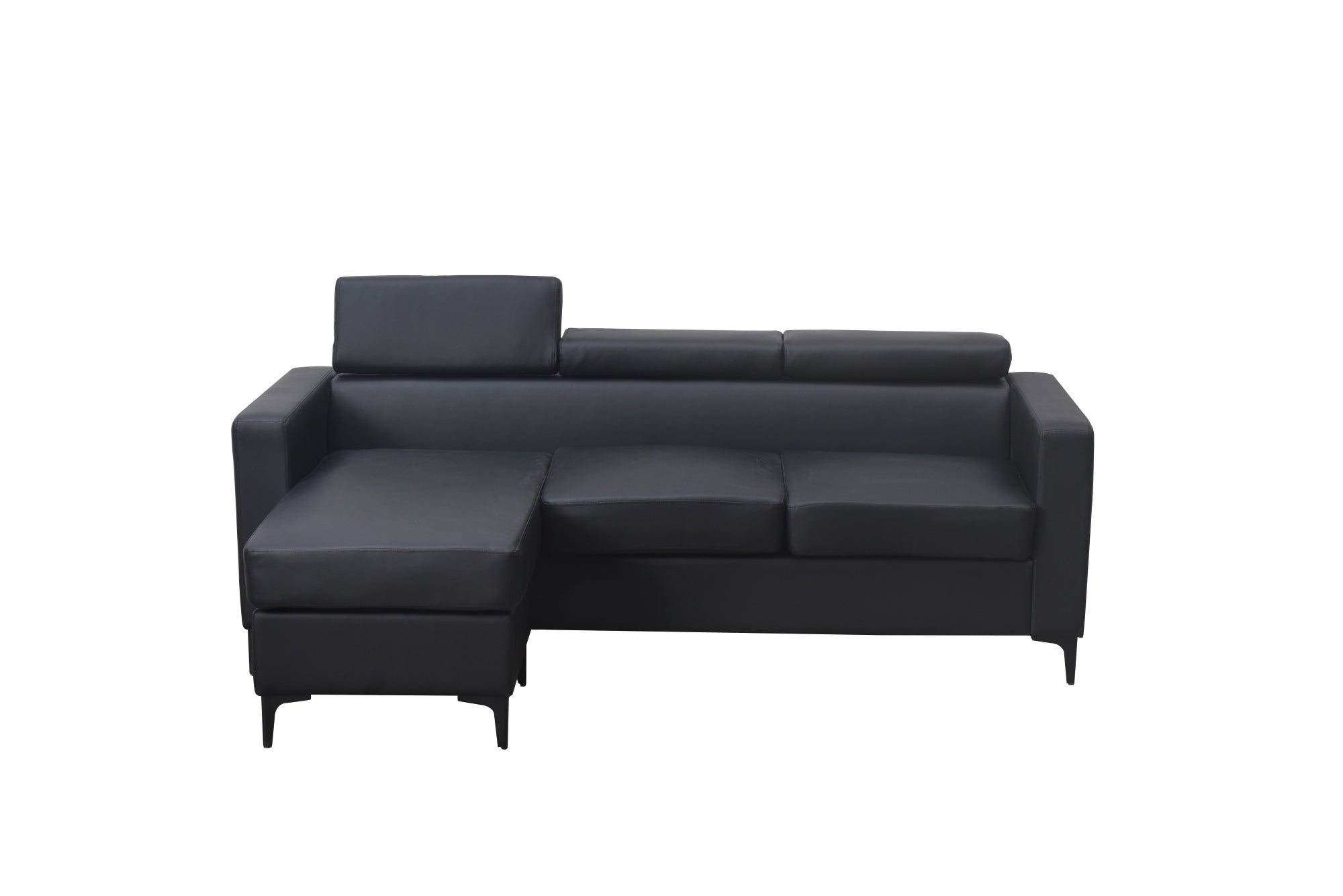 Shelly Reversible Sectional Sofa - Black PU