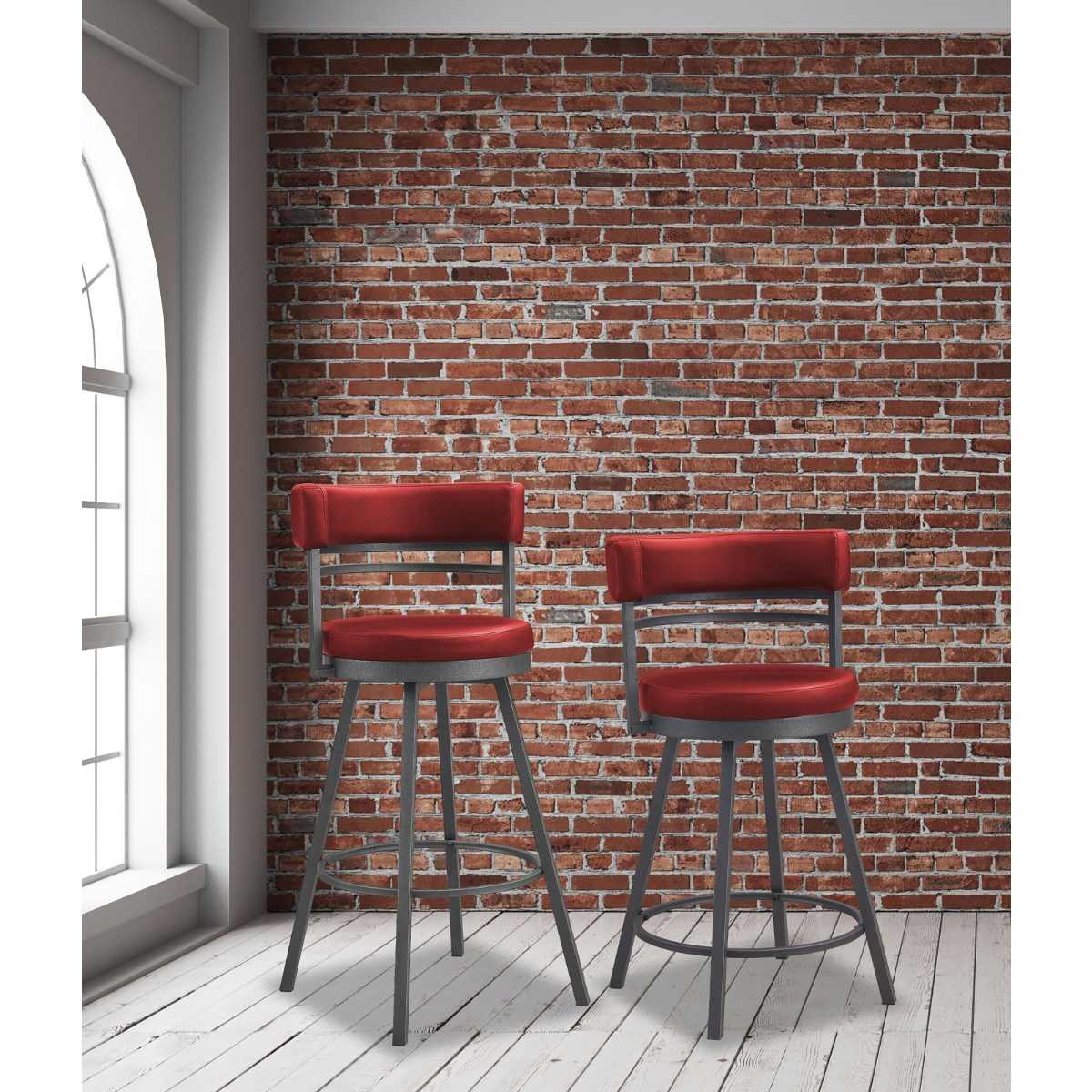 Mila Swivel Pub Chair Red 8564-29