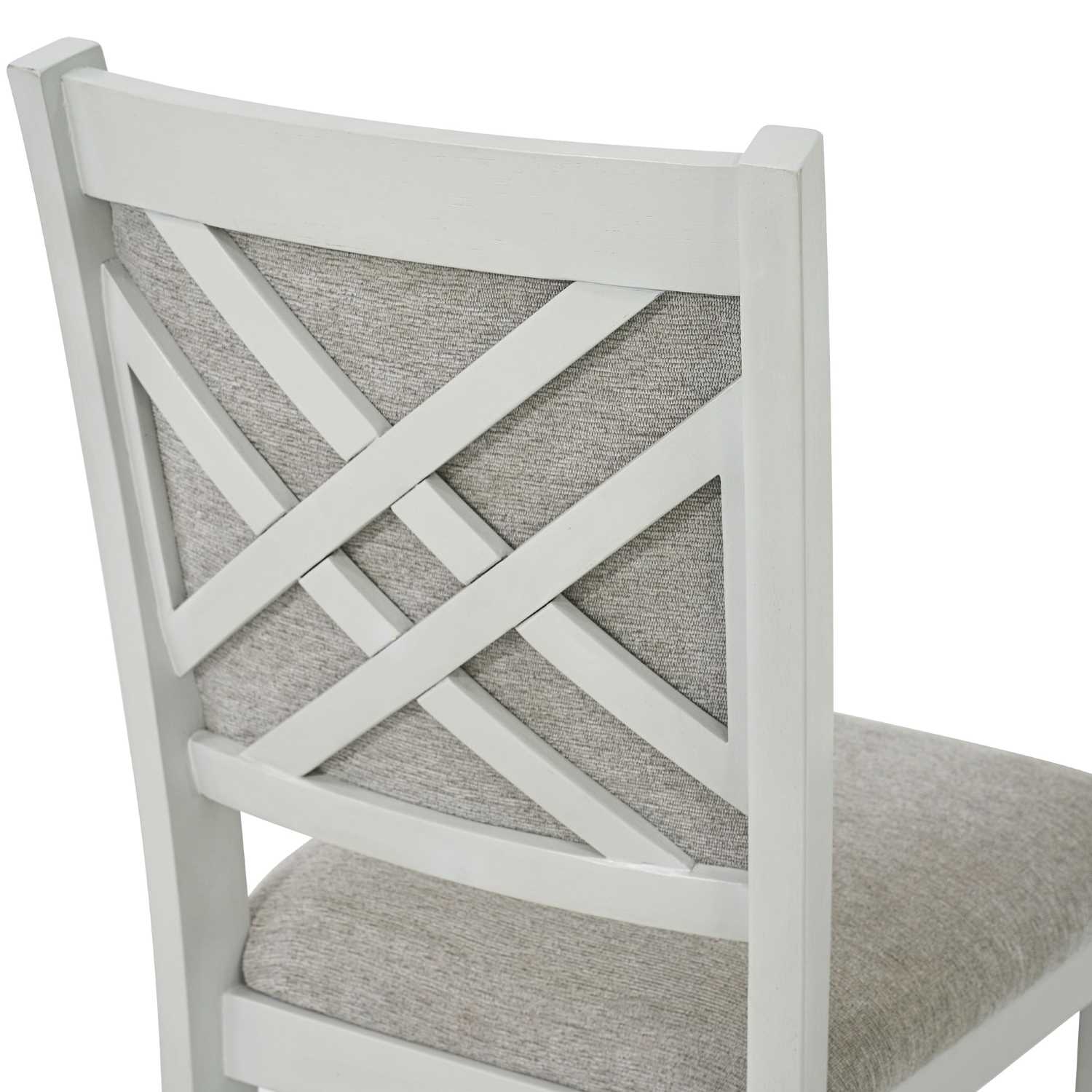 Samuel Wooden Round 5pc Dining Set in Whitewash 207-280DT-WT