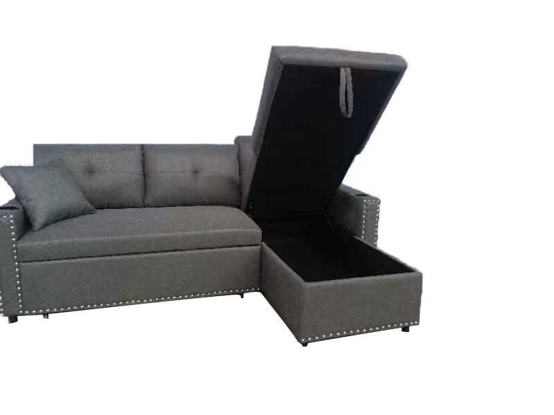 Santos Sectional Sofa Bed Light Grey