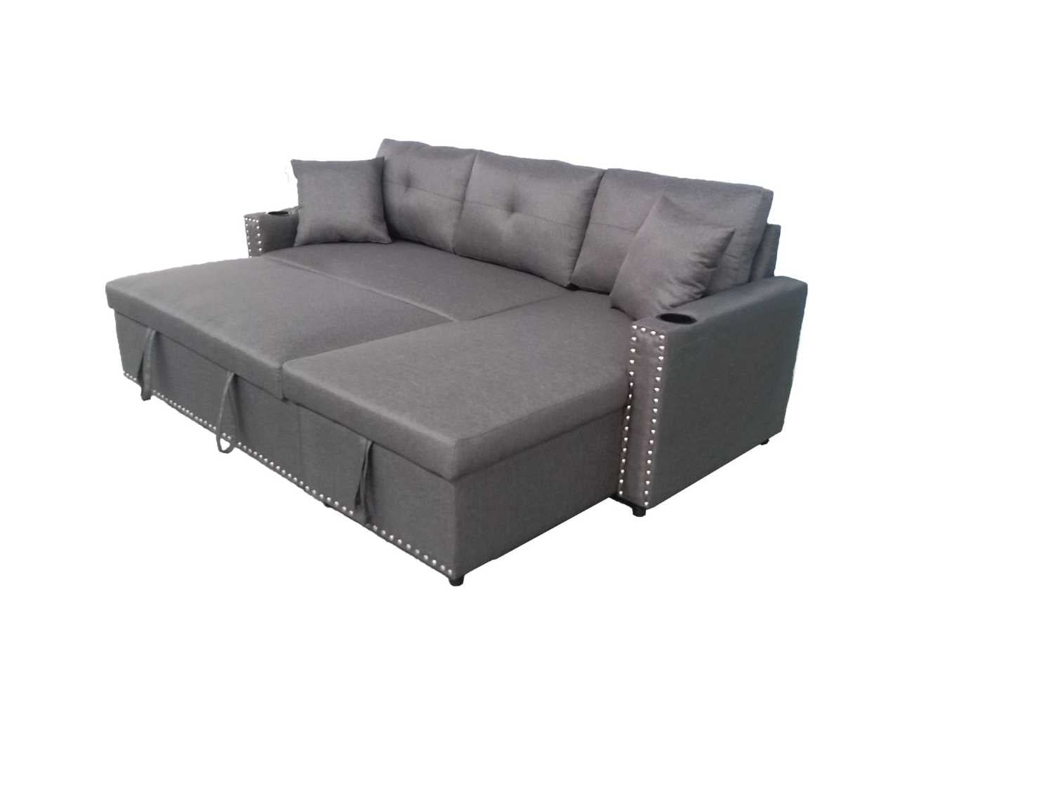 Santos Sectional Sofa Bed Dark Grey