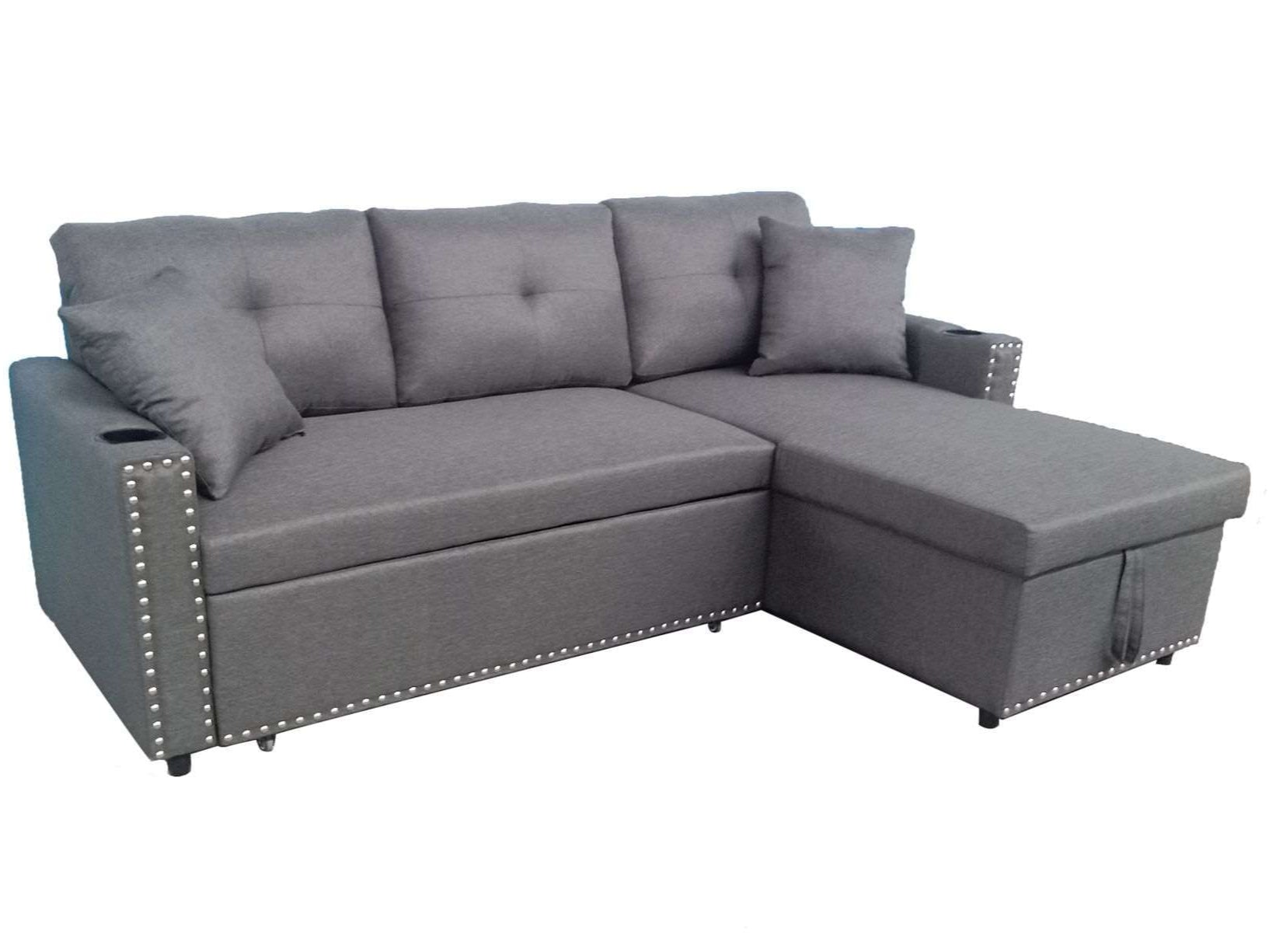 Santos Sectional Sofa Bed Light Grey