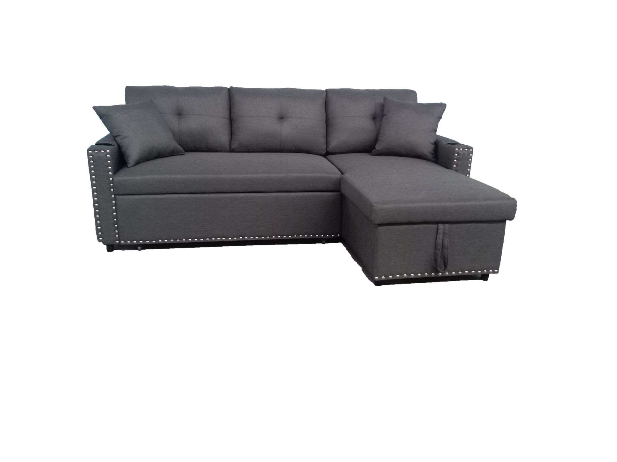 Santos Sectional Sofa Bed Dark Grey