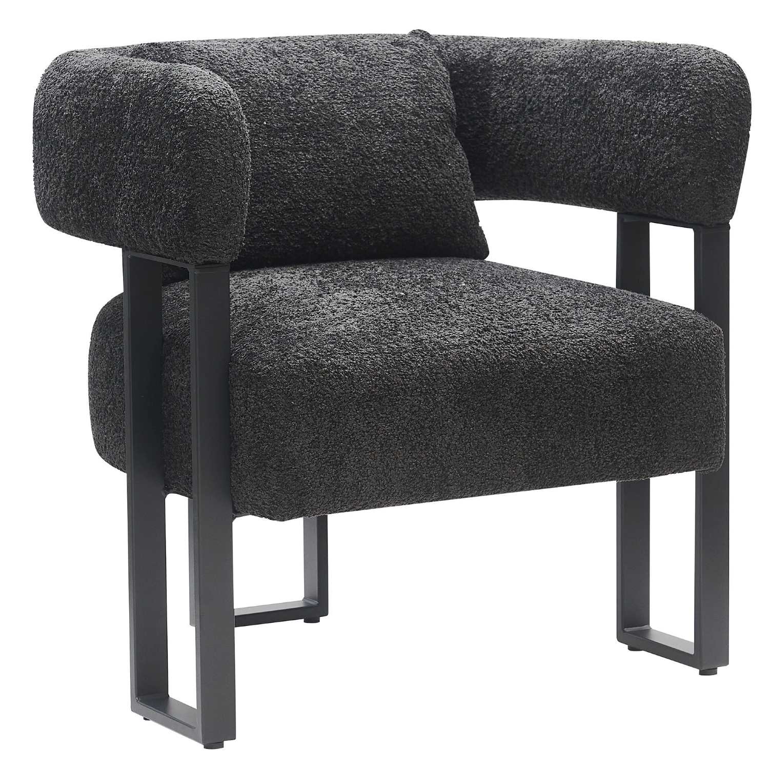 Scarlet Accent Chair In Charcoal Boucle And Black 403-108CH