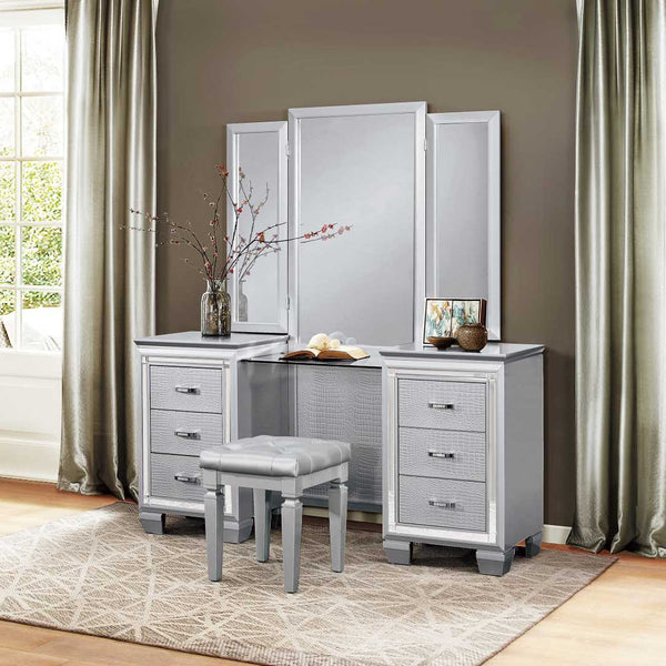 Silver Allura Wooden 6 Drawers Vanity Set 1916