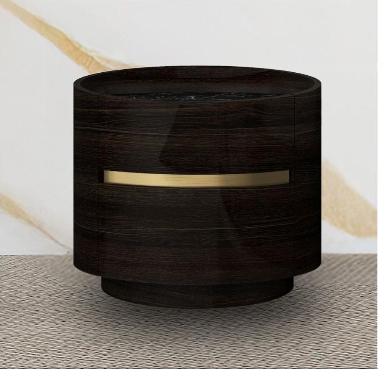 Sperenza Dark Oak Lacquer Bedroom Set with PU-upholstered Headboard 1931