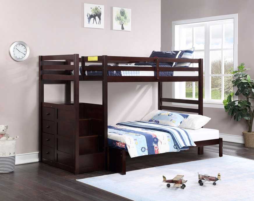 Staircase Espresso Bunk Bed Collection B 1890