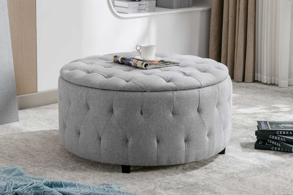 Storage Ottoman With Seating Grey 811