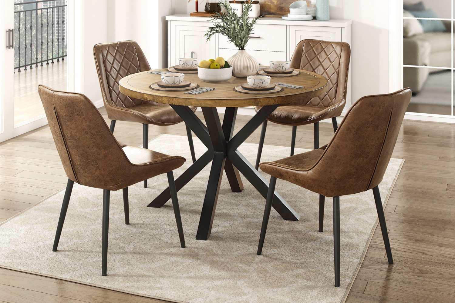 Strata 5pc Wooden Round Dining Set 6063