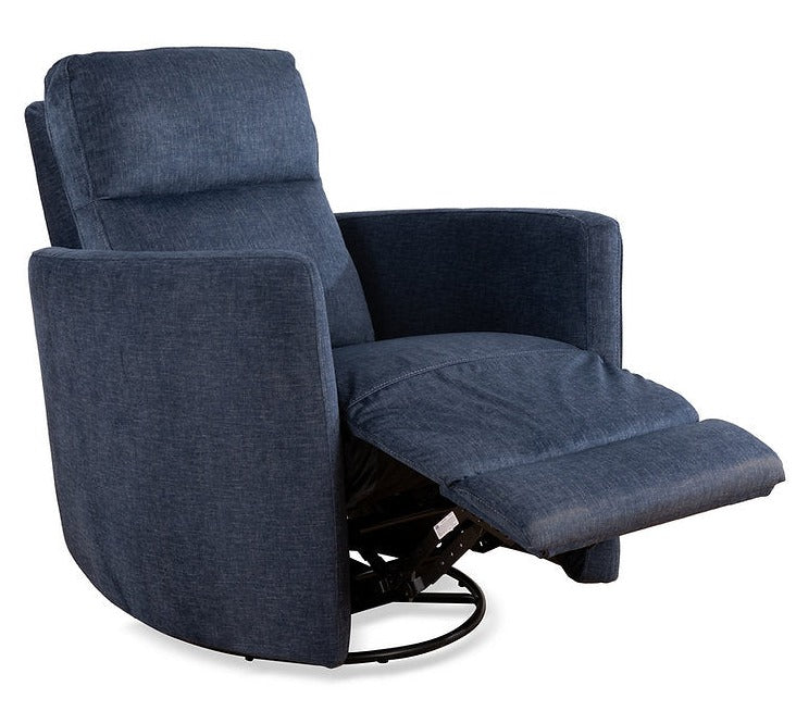 Swivel Recliner Chair Blue Fabric 6340