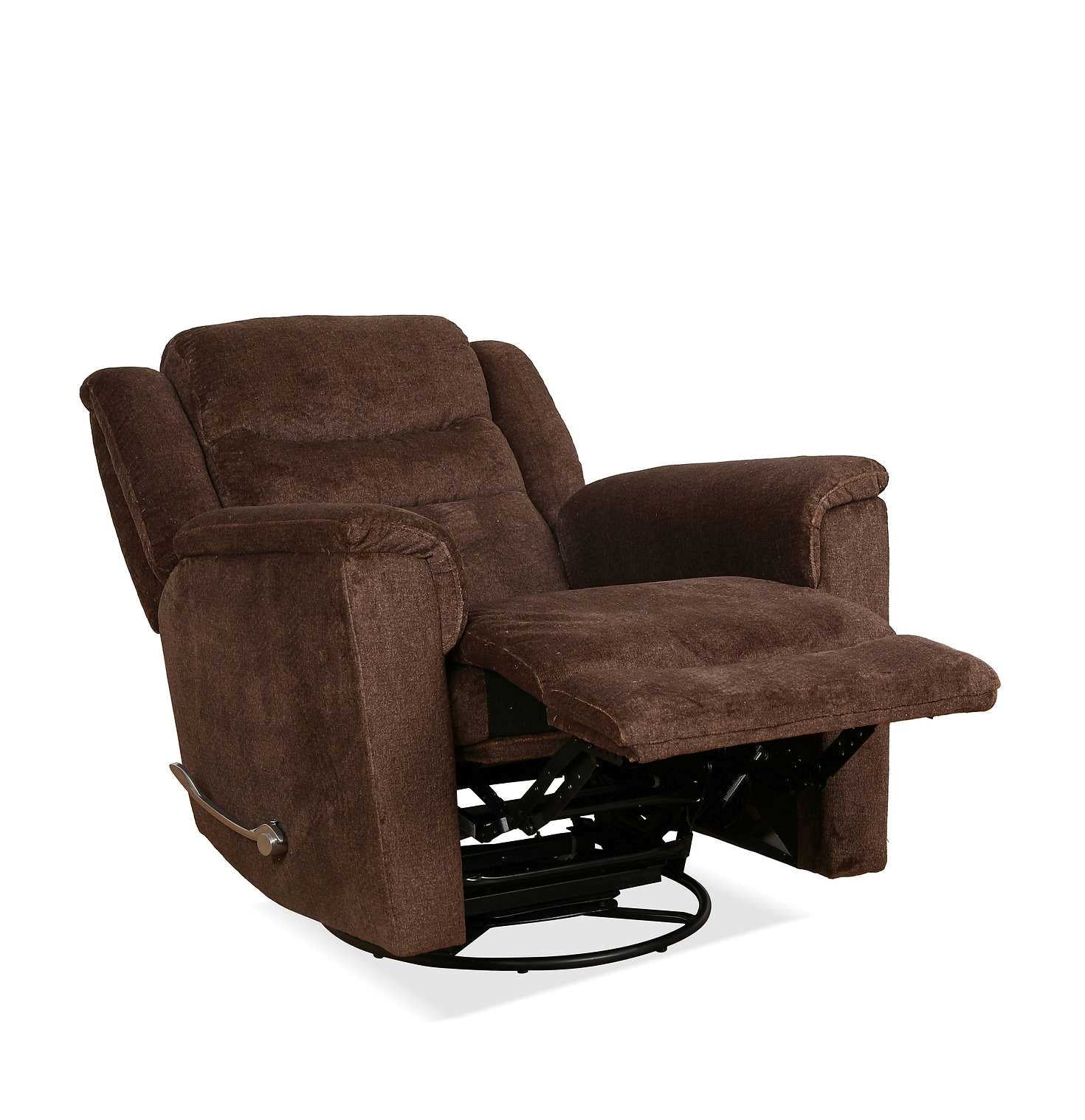 Swivel Recliner Chair Brown 6346