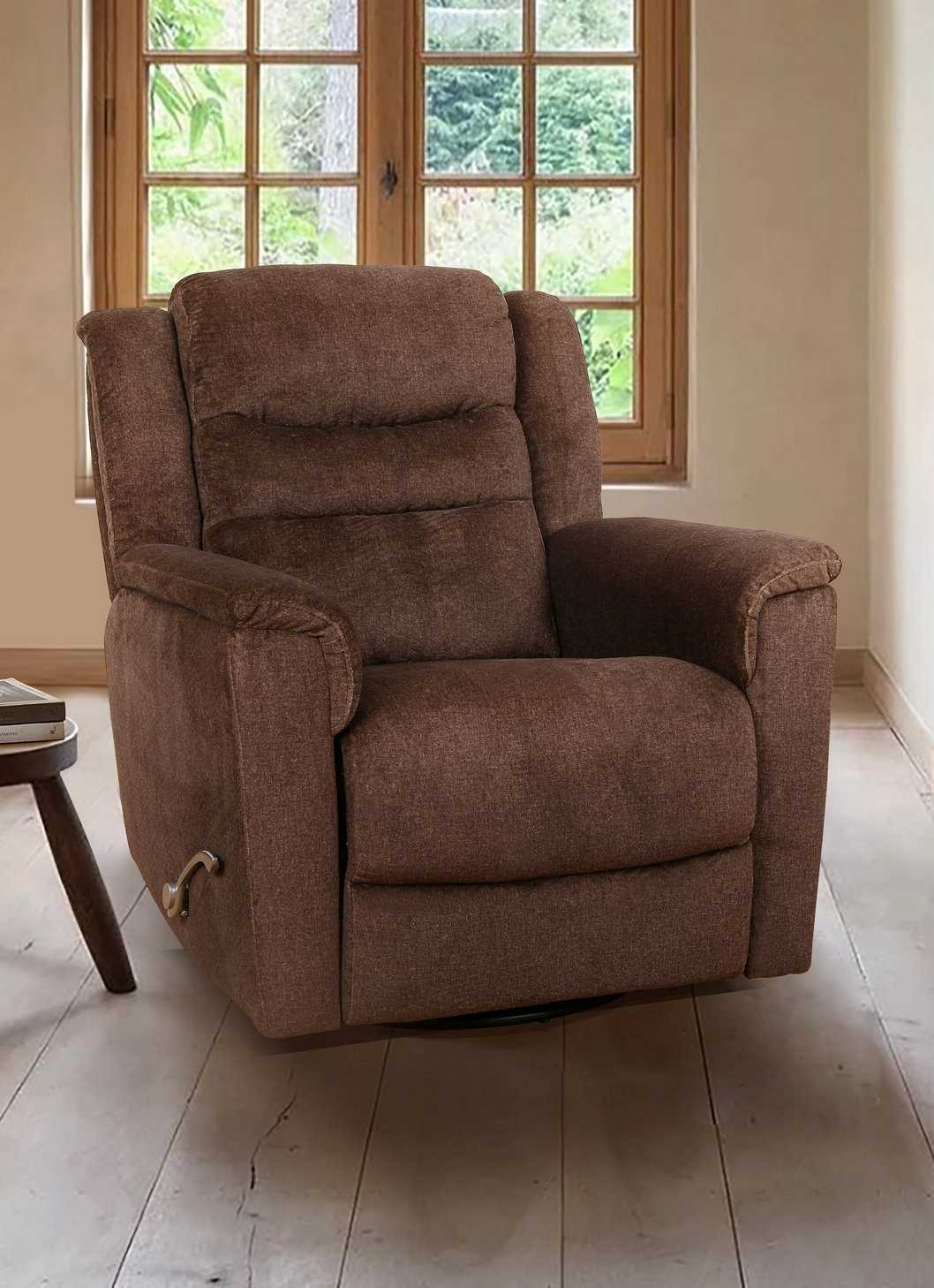 Swivel Recliner Chair Brown 6346