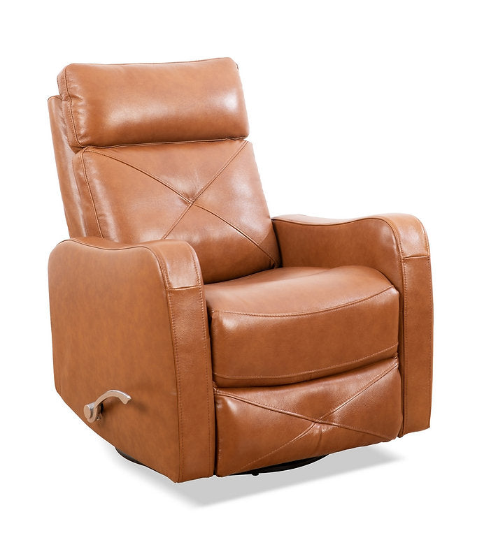 Swivel Recliner Chair Brown Leather Match 6331