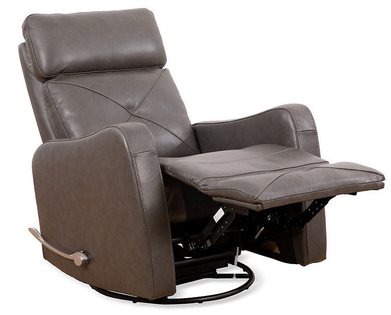 Swivel Recliner Chair Charcoal Leather Match 6330