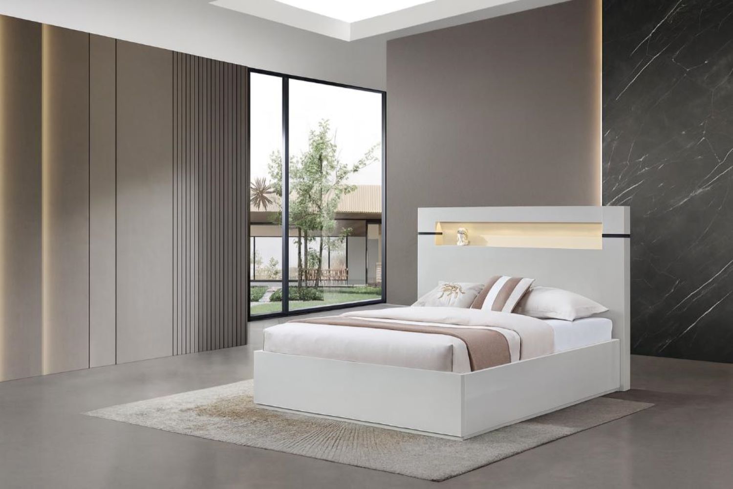 Sydney Grey Lacquer Hydraulic Bedroom Set 2021