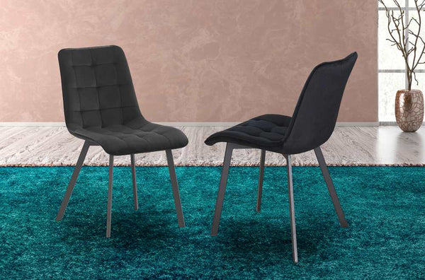 Black Velvet Dining Chairs Set Of 2 T214 | Dining Chair Sale