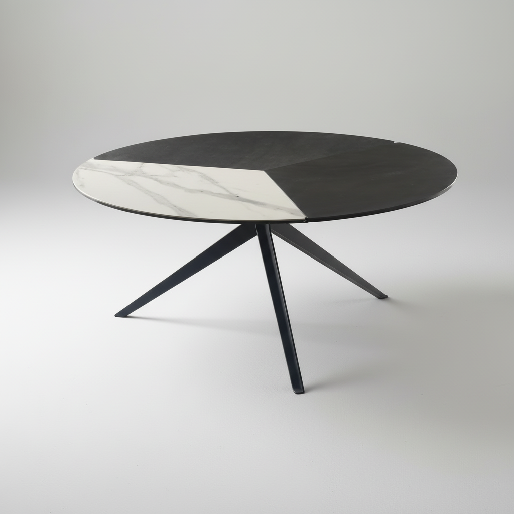 Titan 3pc Black Round Cocktail Table Set with Ceramic Top 3848