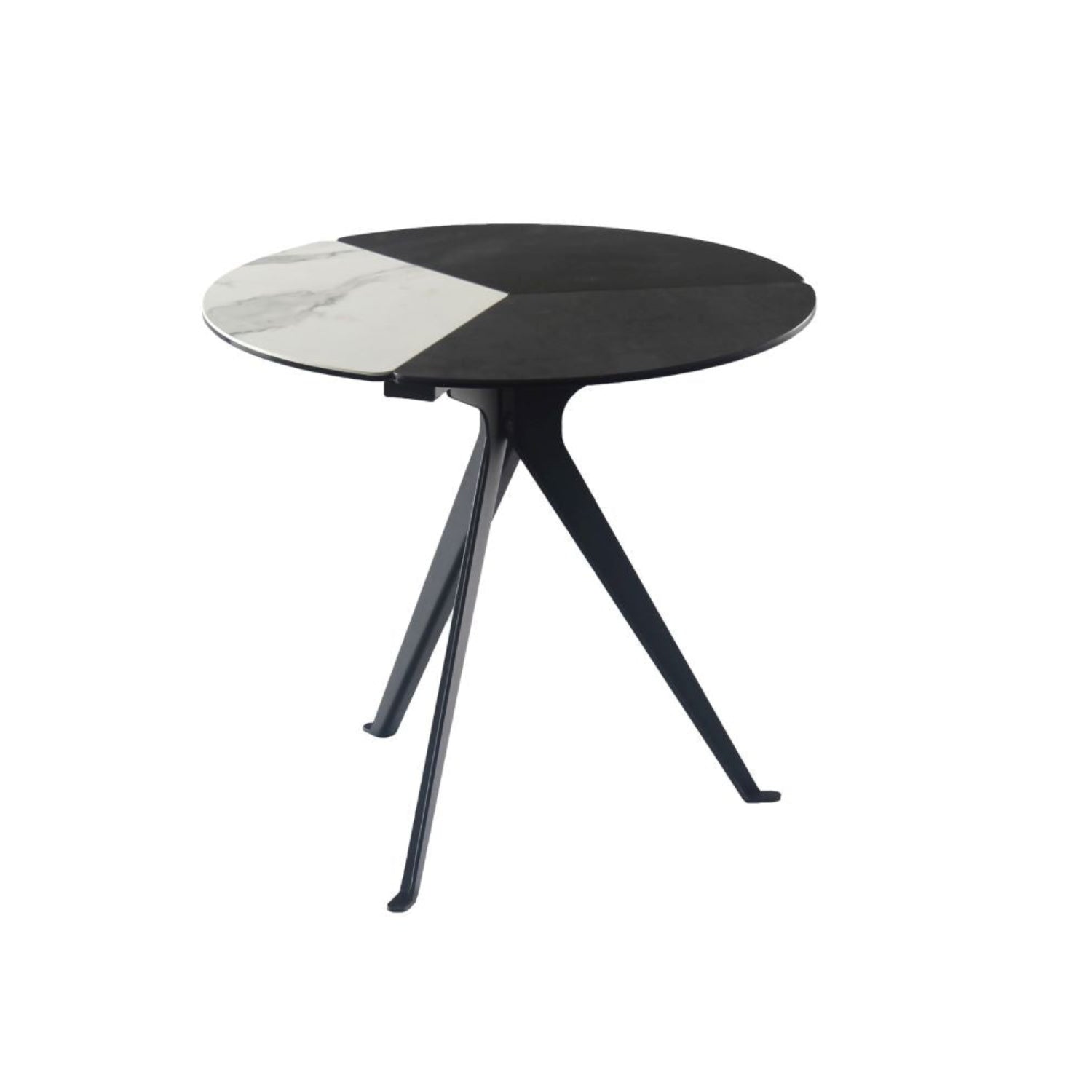 Titan Black Round End Table with Ceramic Top 3848