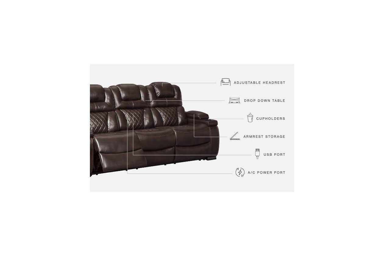 Transformer Dual Power LED Recliner Sofa Collection Brown 1942