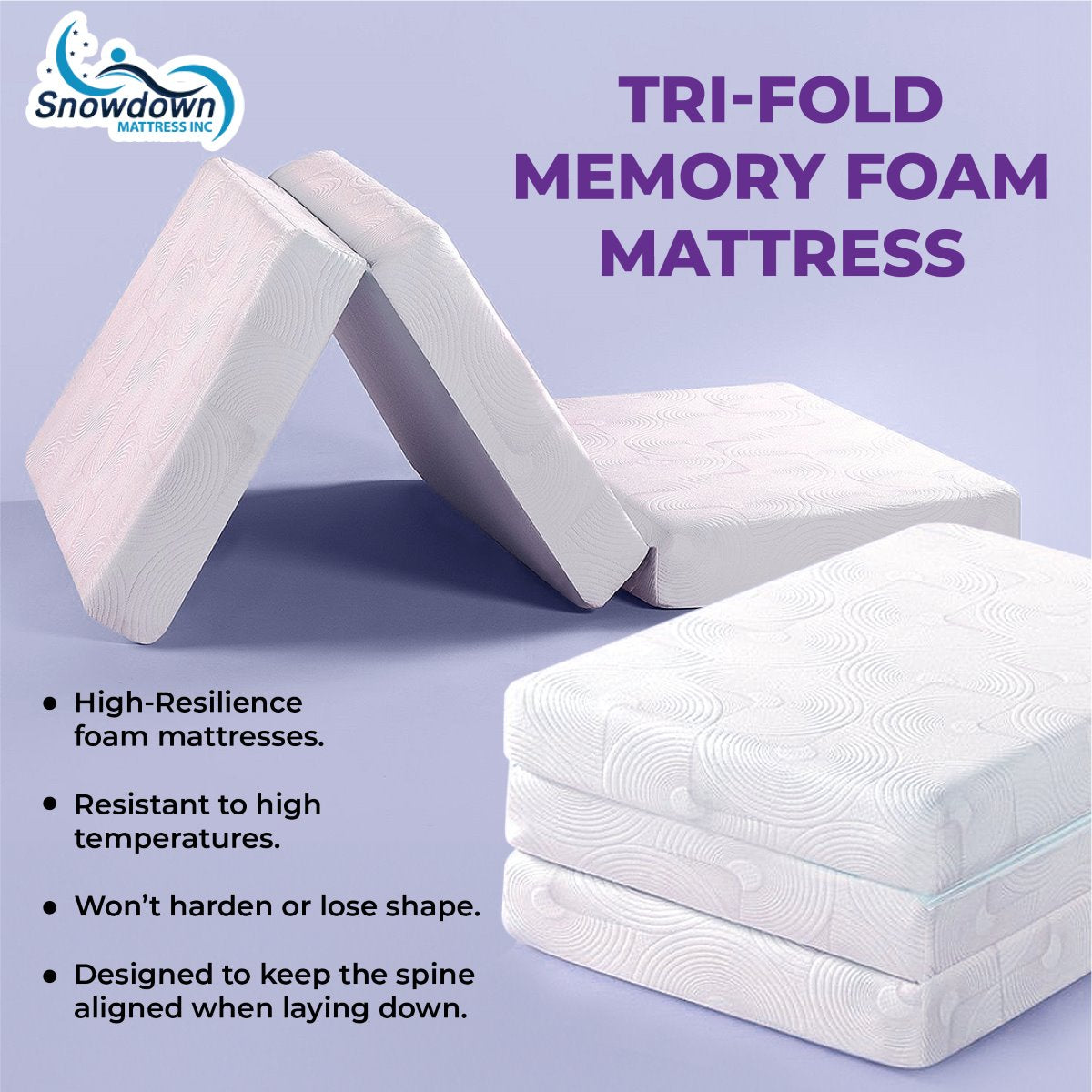 Tri Fold Memory Foam Mattress Queen 6"