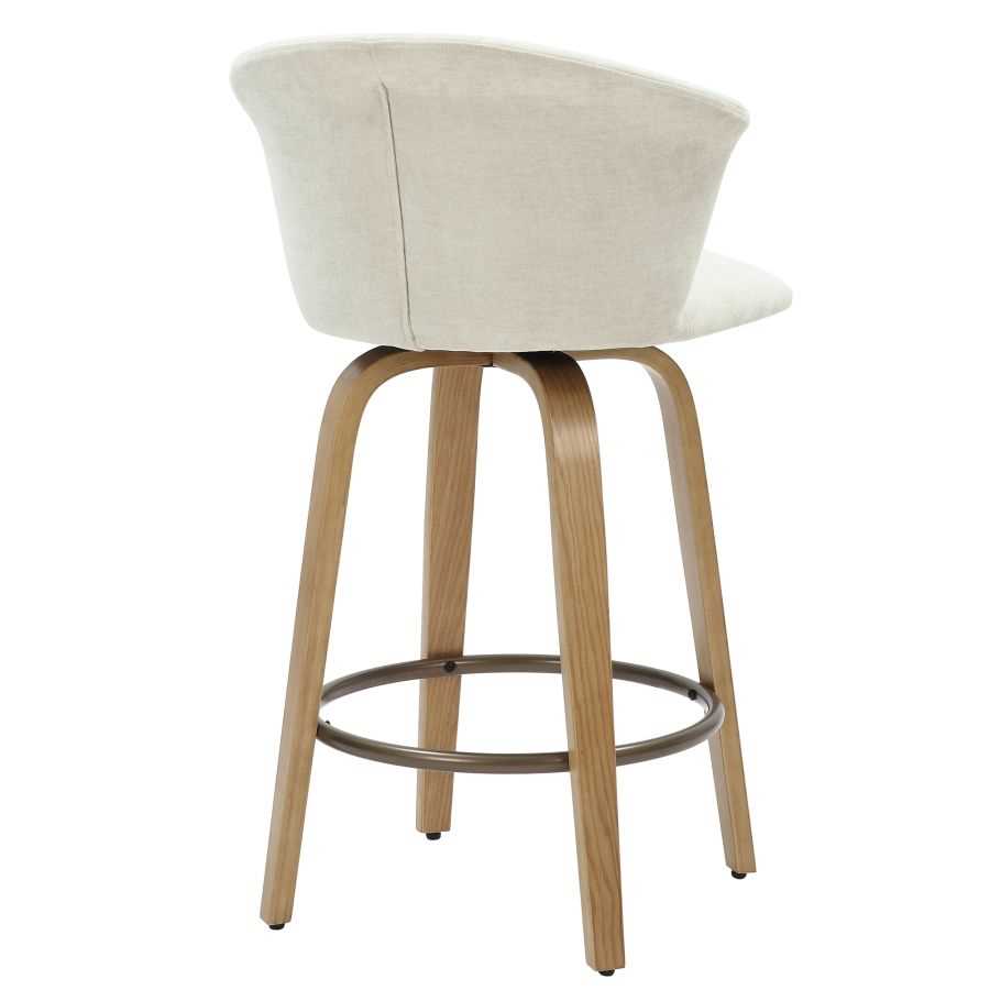 Tula 26" Counter Stool in Beige Fabric And Natural 203-583BEG
