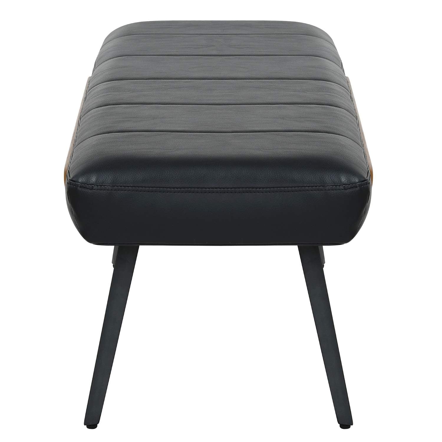 Umber Black Faux Leather Bench 401-062BLK