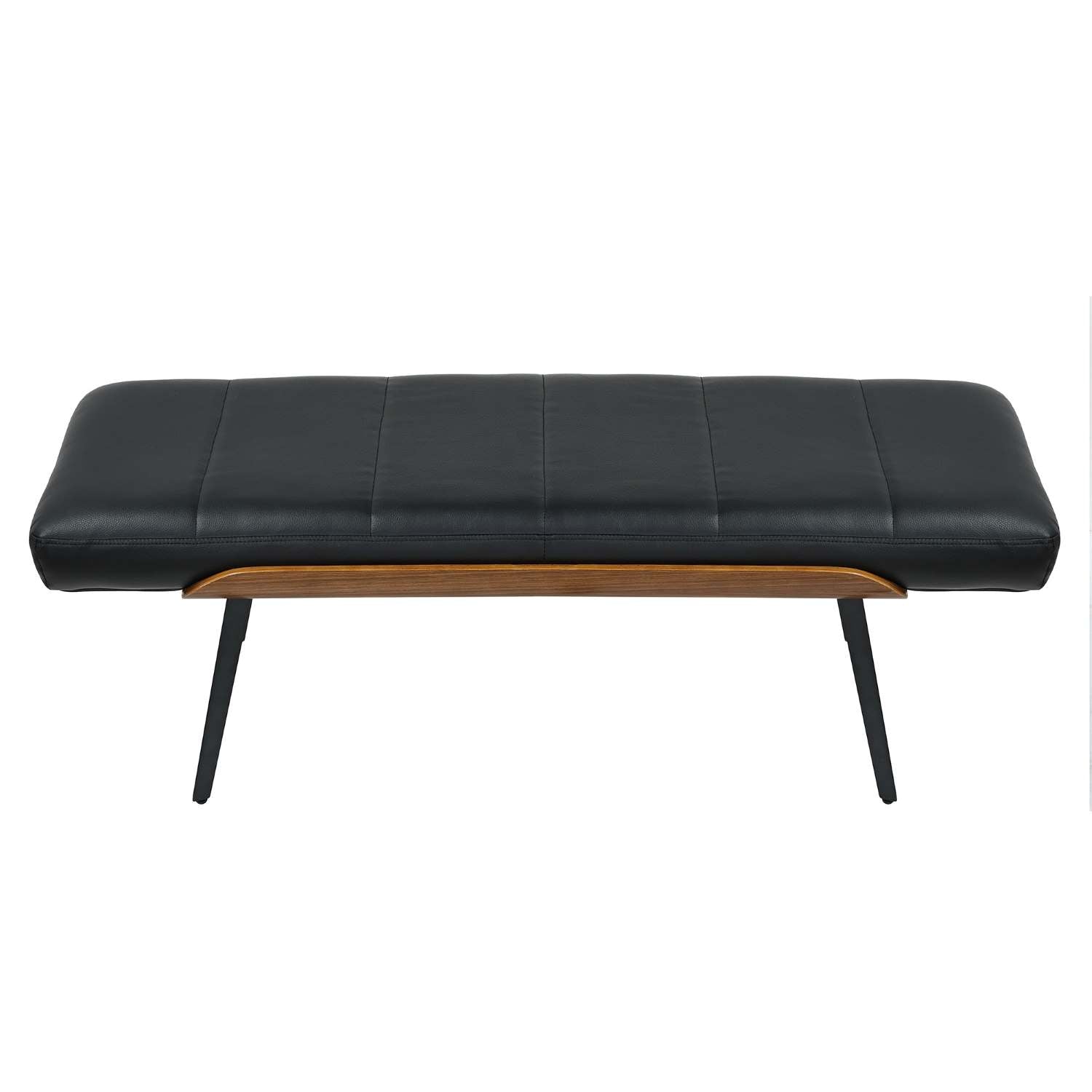 Umber Black Faux Leather Bench 401-062BLK