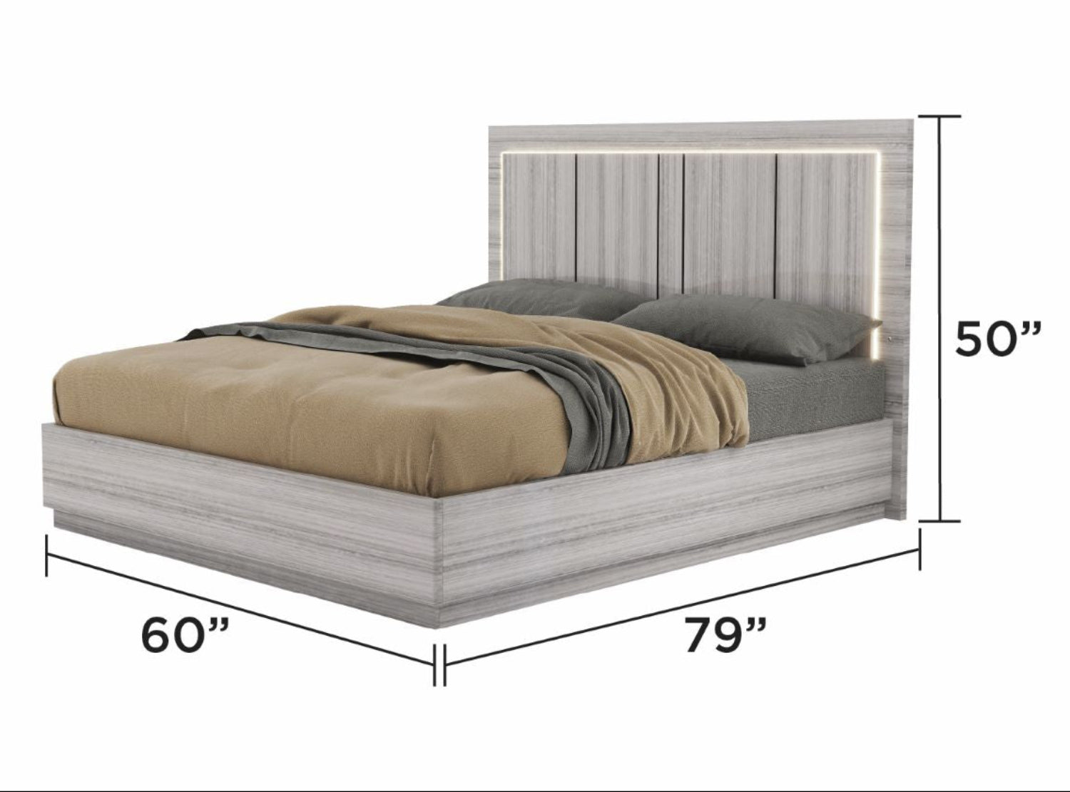 Venice Hydraulic Lift-Up Storage Bedroom Set With LED Headboard 1921