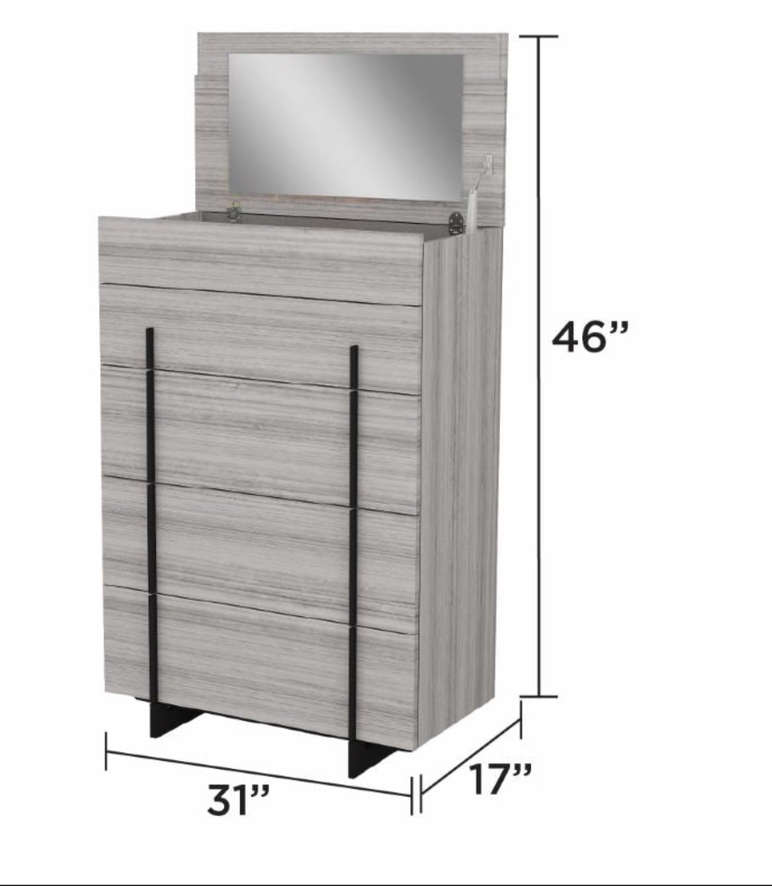 Venice Grey Chest With Soft Closing Drawers 1921