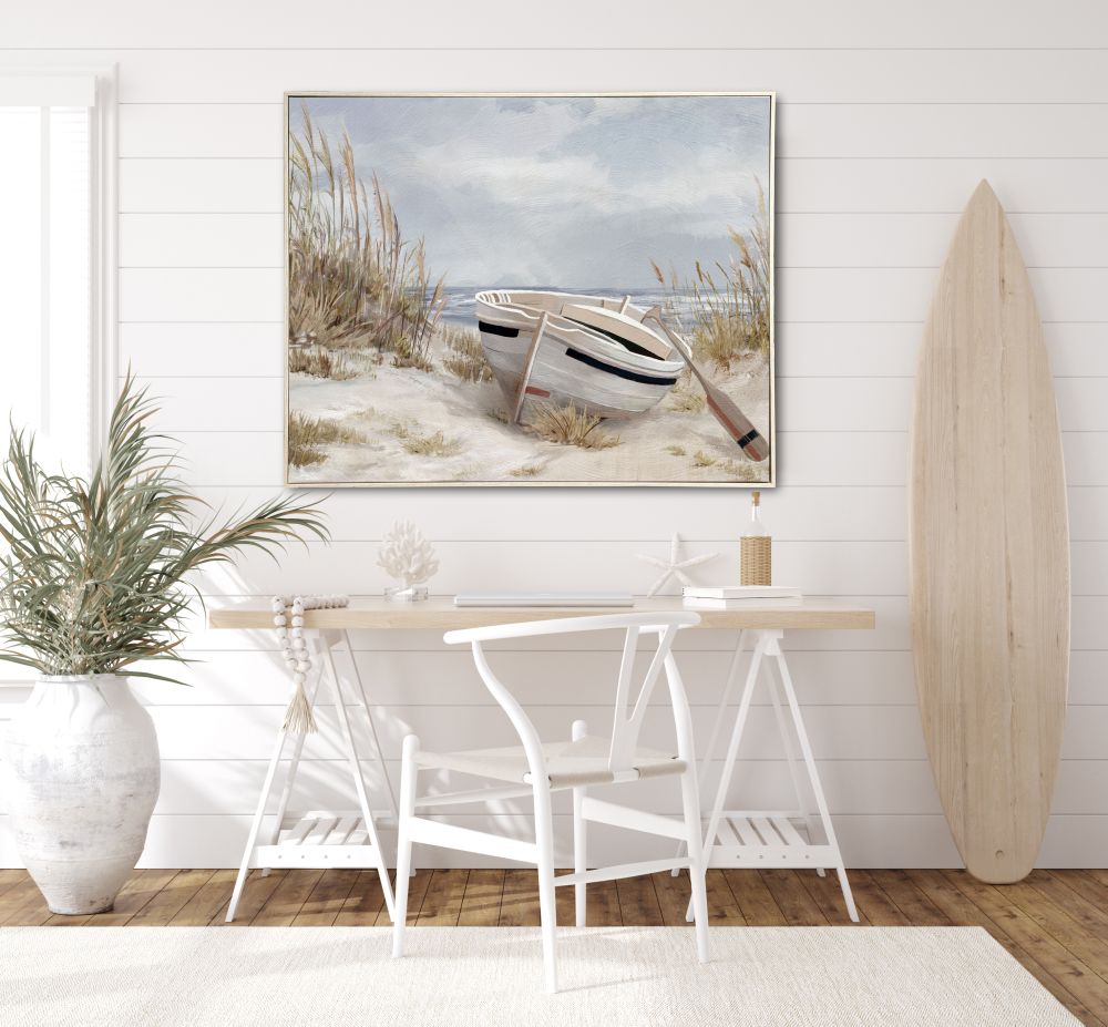 Skiff on the Beach Canvas Art 32" x 40"