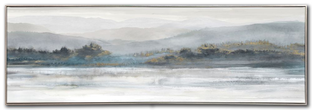 Teal Through the Fog Canvas Art 20" x 59"