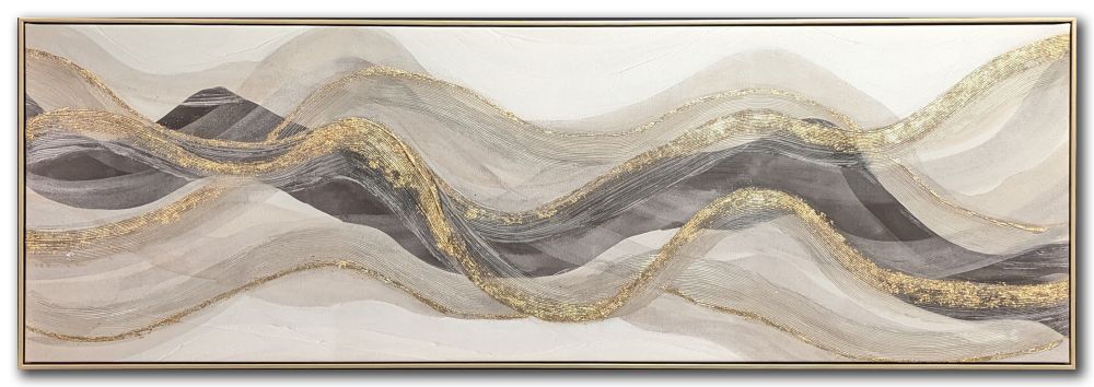 Waves of Neutral Canvas Art 20" x 59"