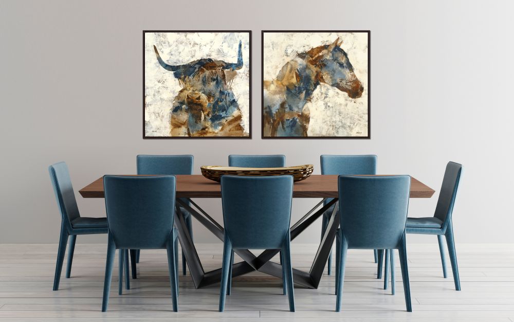 Highlander / Horse Portrait 2 PC Floating Frame