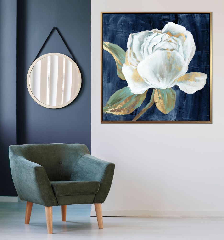 Blue Peony Canvas Art 36" x 36"