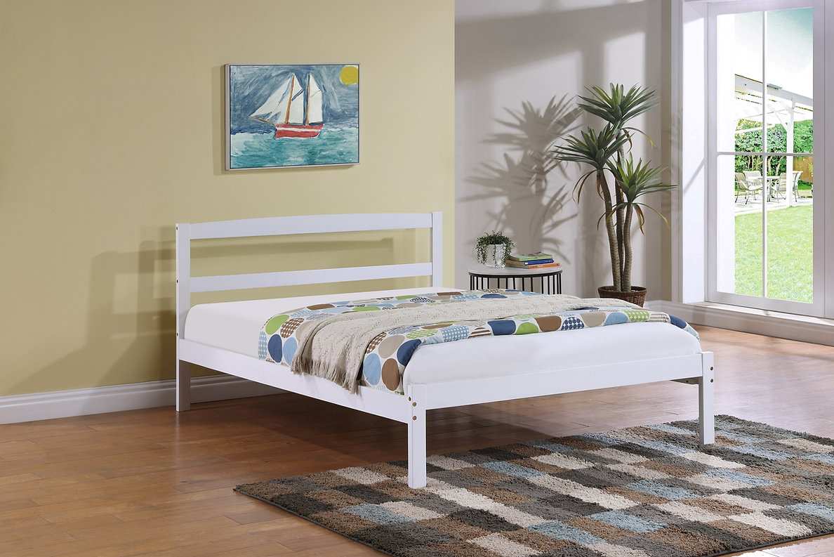 White Finish Ladder Back Bed 416