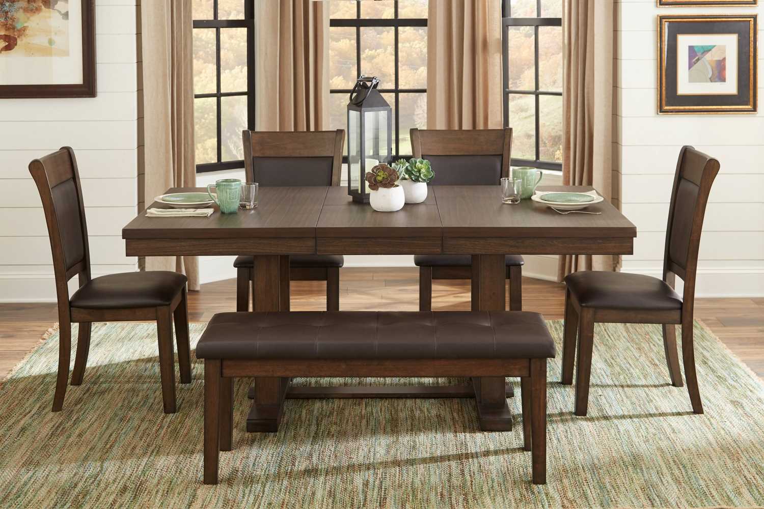 Wieland Wooden Extendable Butterfly Leaf Dining Table Brown 5614-72