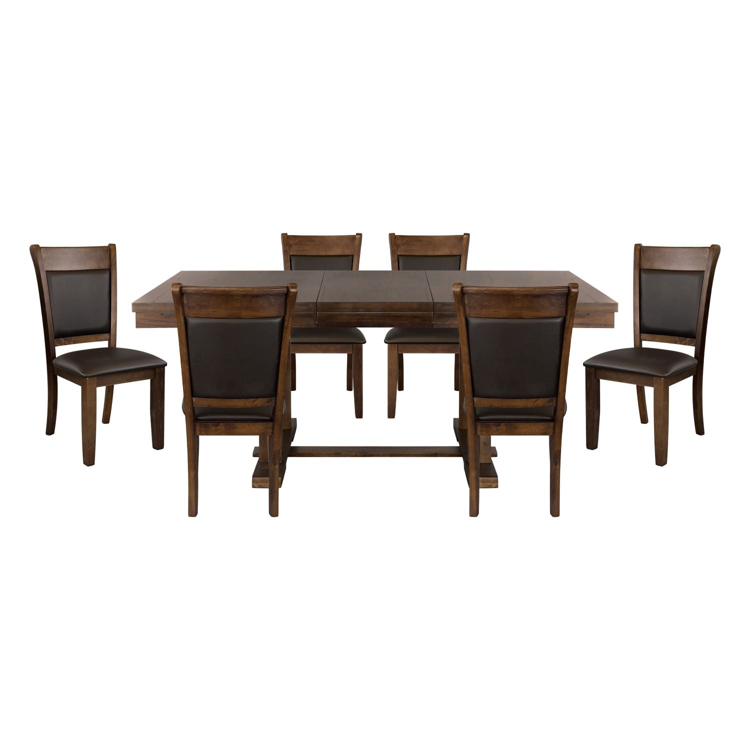 Wieland Wooden Extendable Butterfly Leaf Dining Set Brown 5614-72