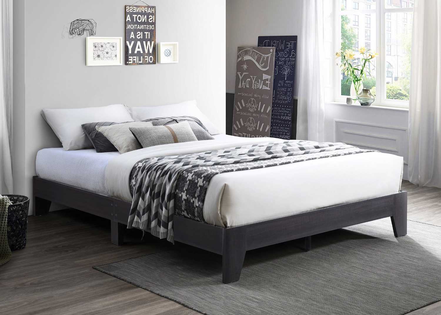 Wooden Platform Bed Espresso 5345