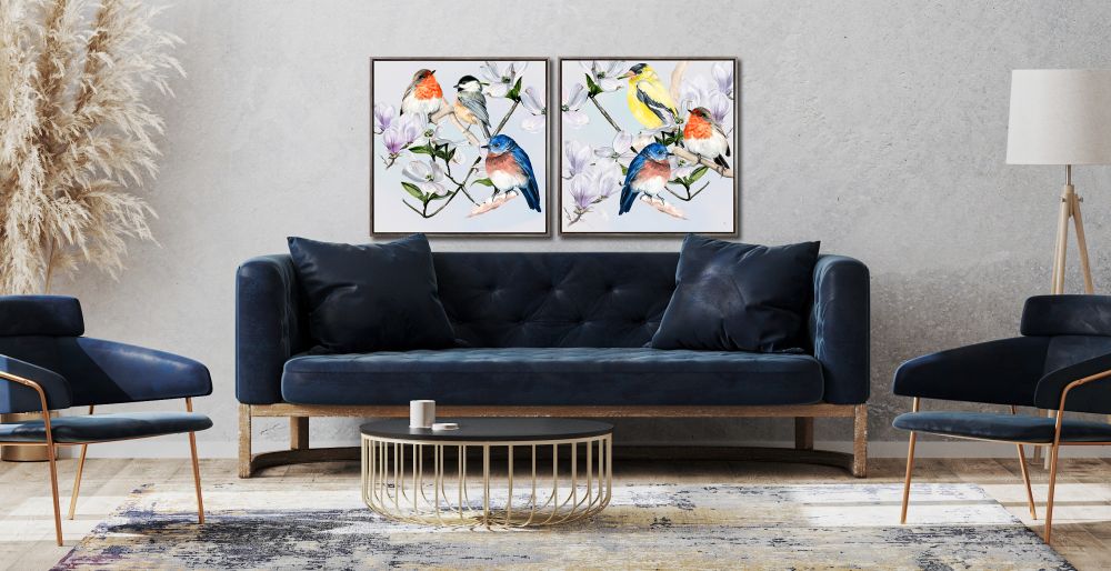 Four Little Birds 2 PC canvas art