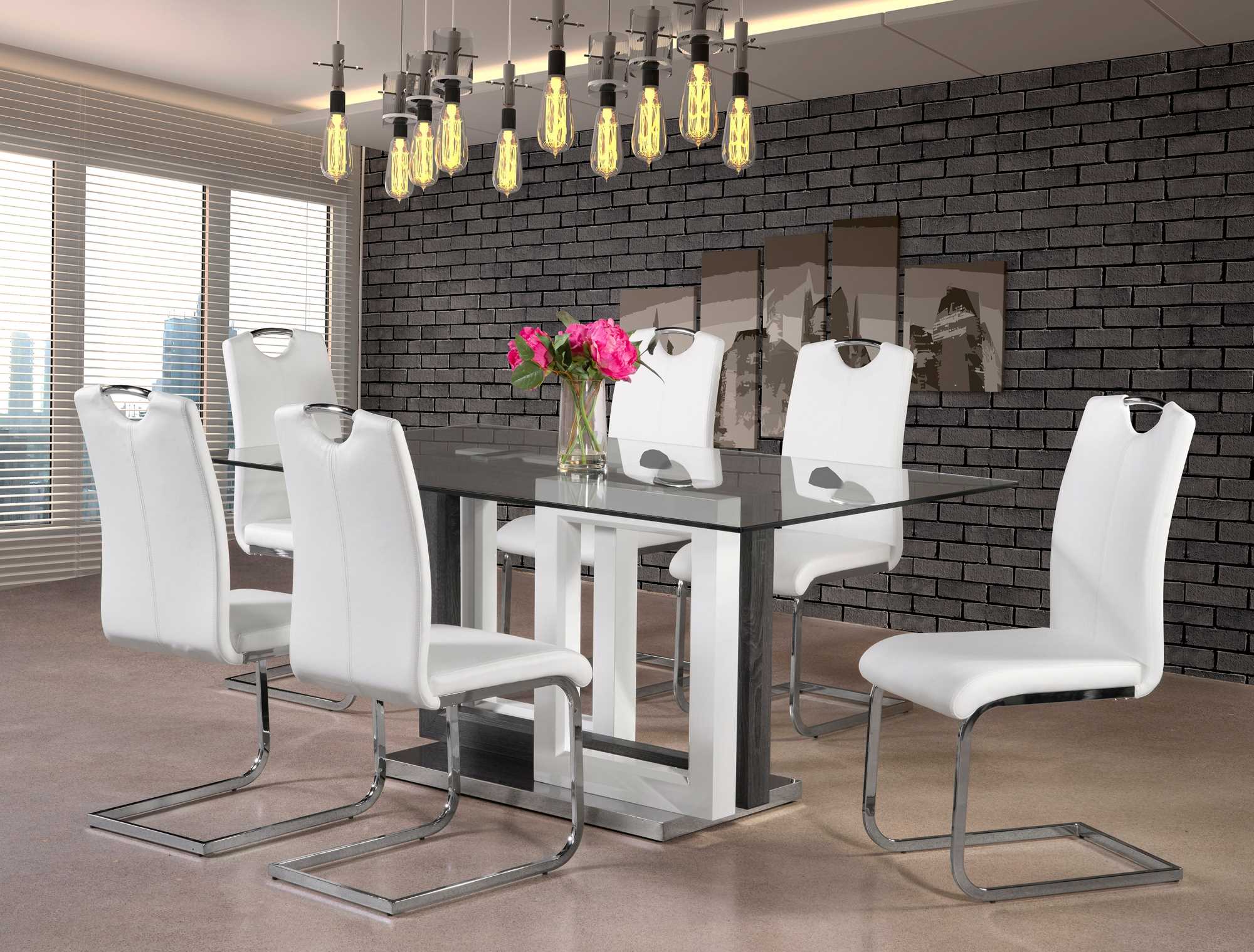 Yves Dining Table With 6 Chairs white 6825 / 5599