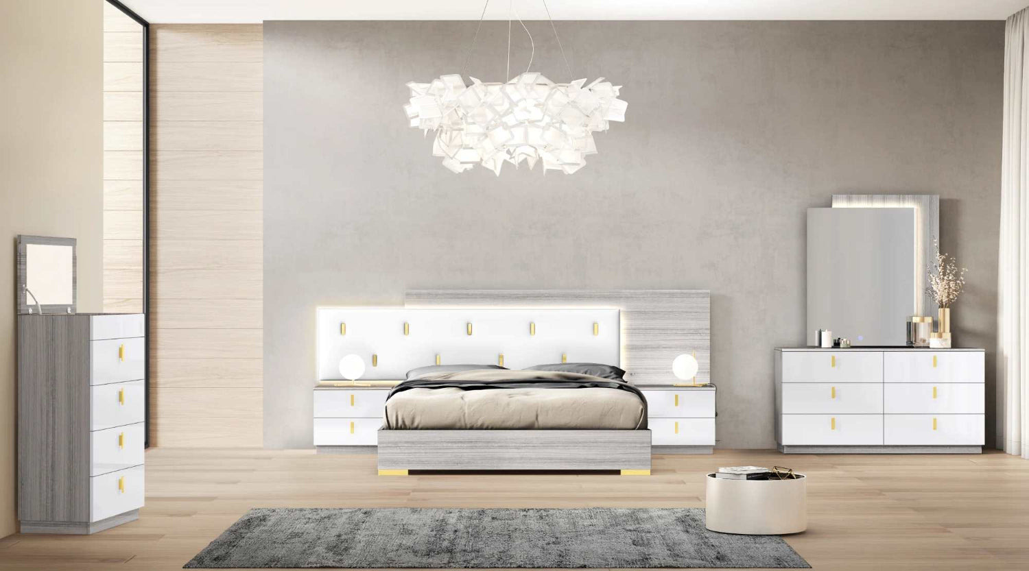 Blayne Grey Angly Lacquer Bed with Hydraulic Lift Storage 1901