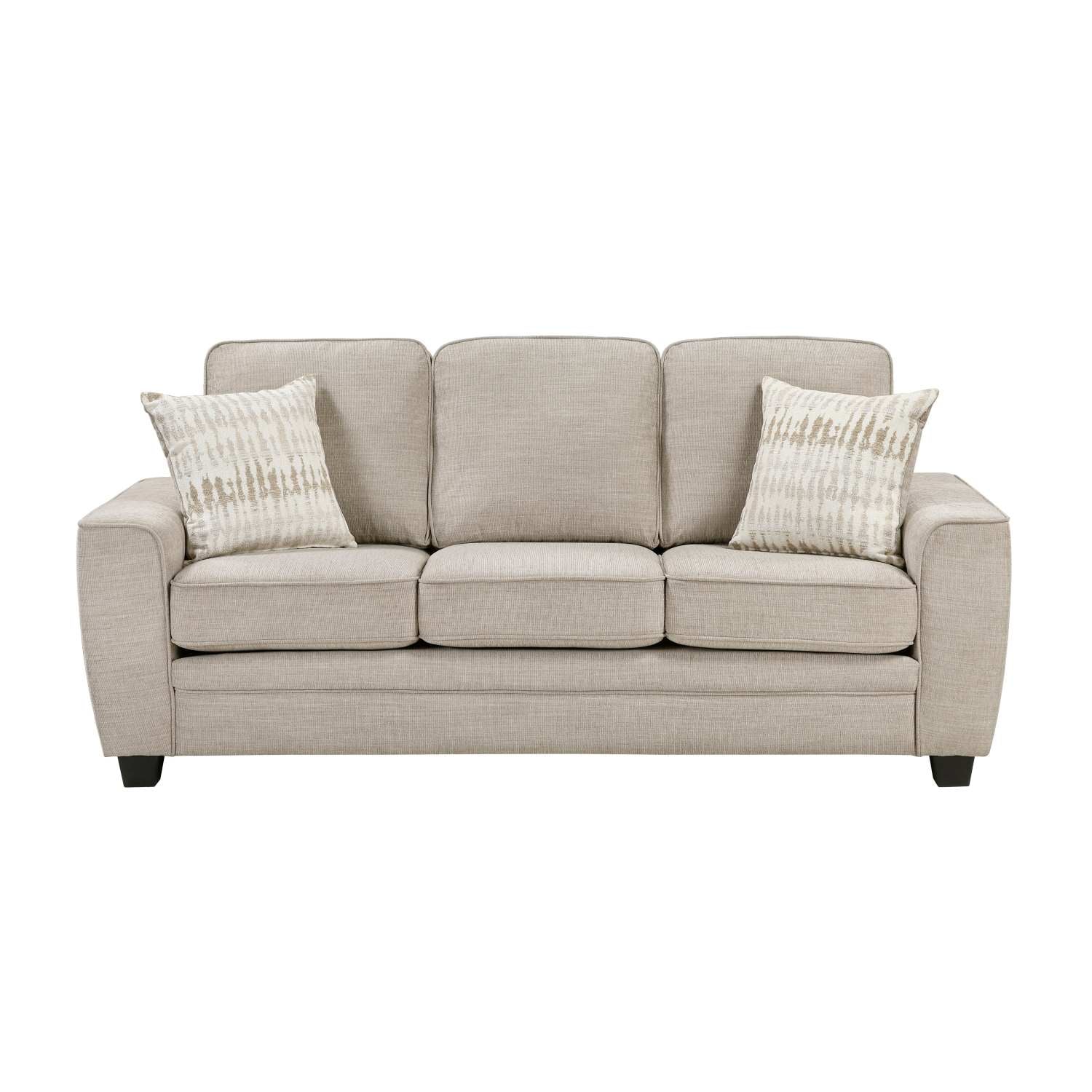 Zander Taupe Chenille Fabric Sofa Set 9745