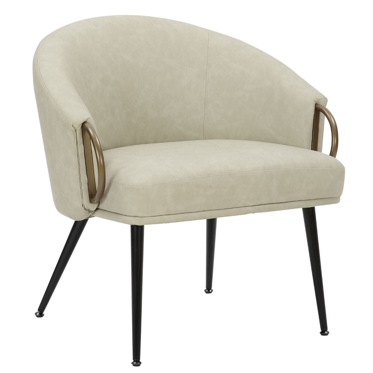 Zita Accent Chair in Vintage Ivory Faux Leather 403-668IV