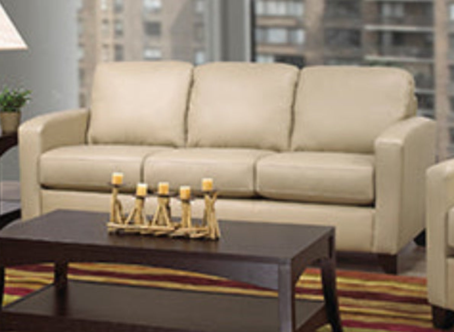 Canadian Made Genuine Leather Zurick Buff Sofa 4375